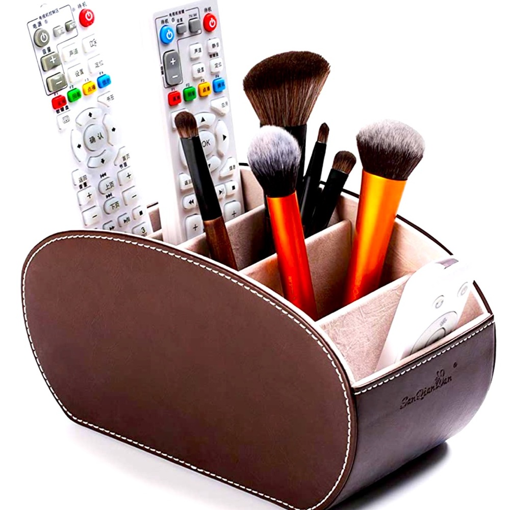 Remote Control Holder Large Size w/5 Compartments-Table Organizer/Portable